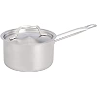 Los mejores  - AmazonCommercial - Cacerola de acero inoxidable con revestimiento de aluminio- lados rectos y tapa- 1-9 l